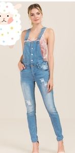 Harper button front overalls